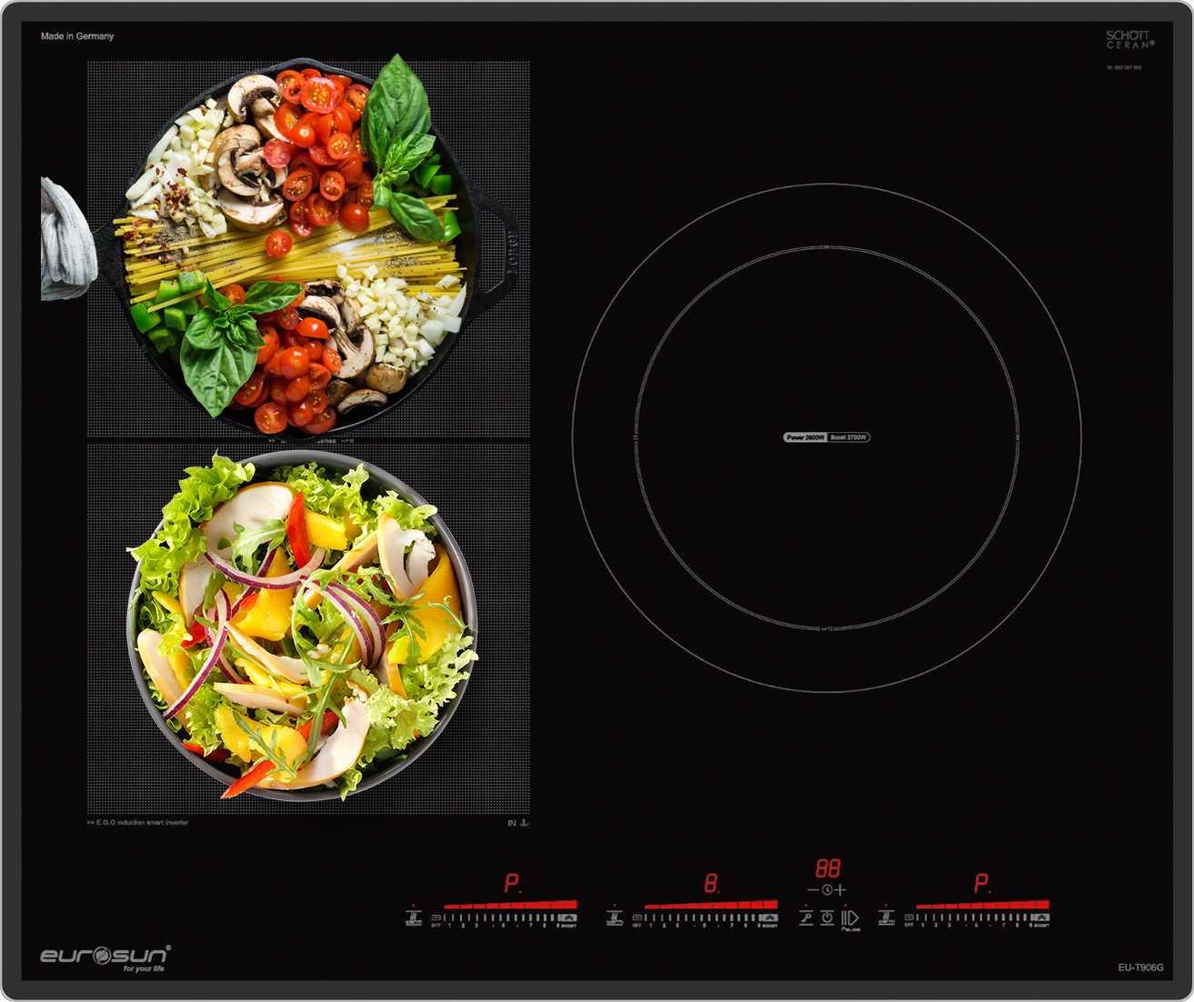 Bếp từ 3 vùng nấu Eurosun EU-T906G