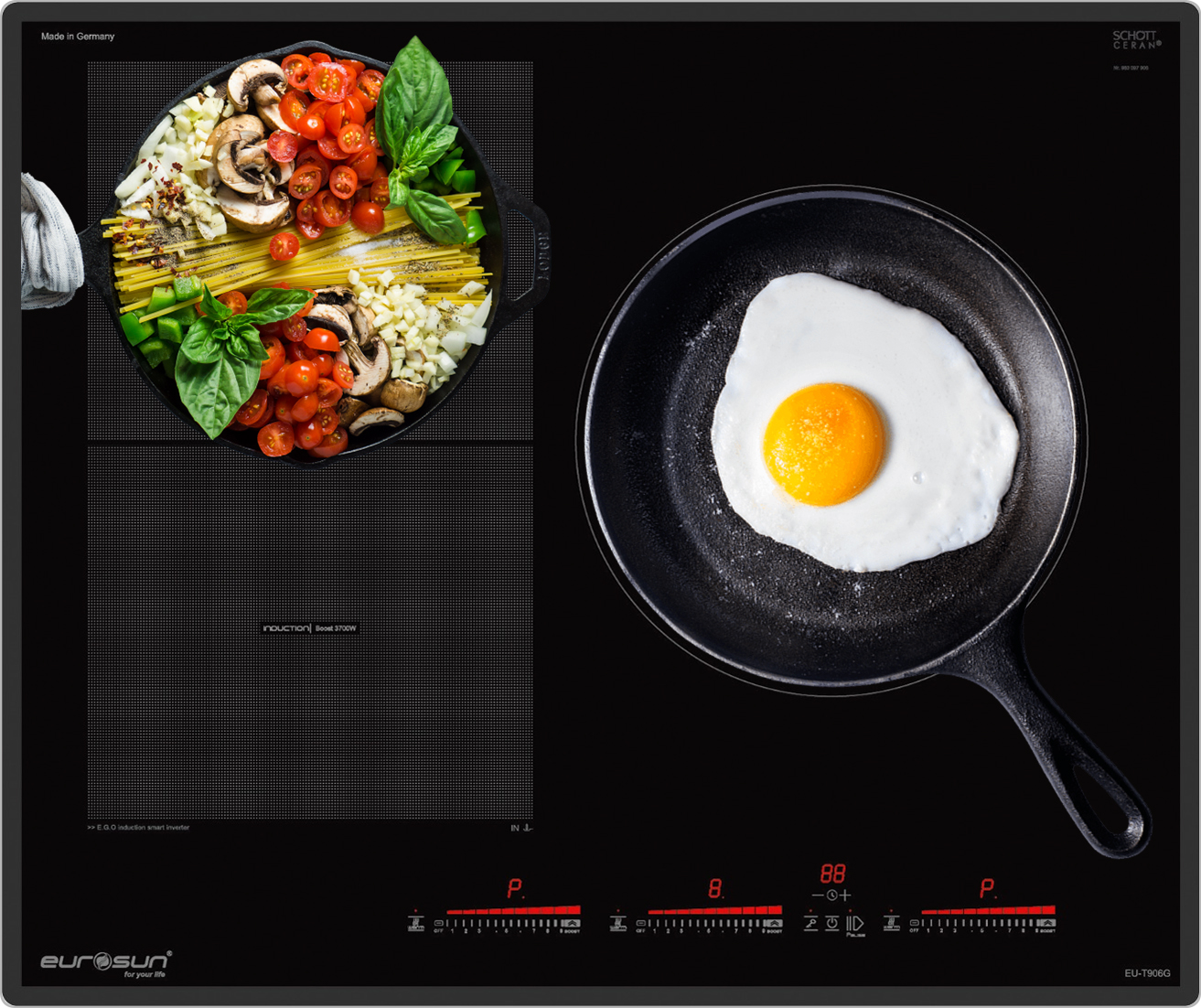 Bếp từ 3 vùng nấu Eurosun EU-T906G