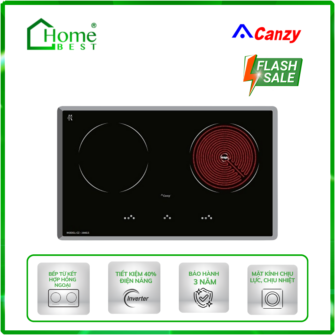 Bếp từ kết hợp hồng ngoại Canzy CZ-200GS
