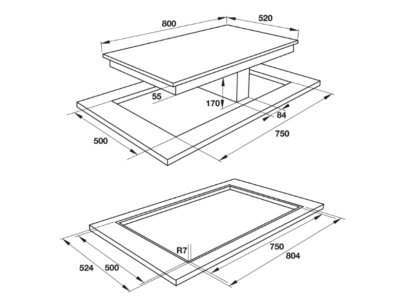 Bếp từ đôi kết hợp hút khói Hafele HC-IHH80A