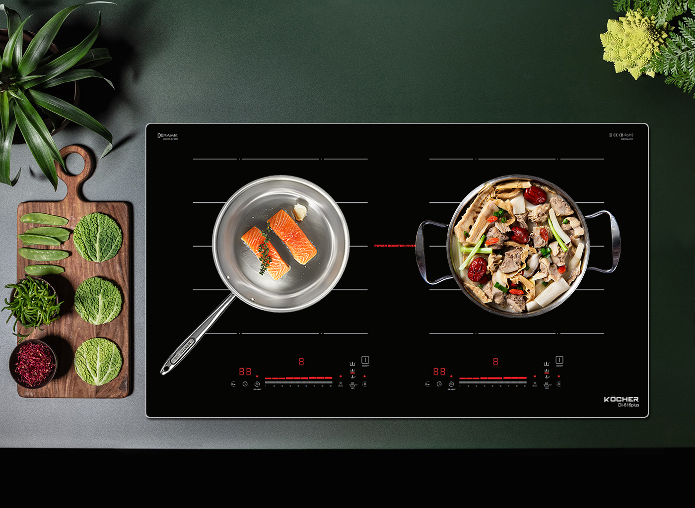 Bếp từ đôi Kocher DI-616 Plus