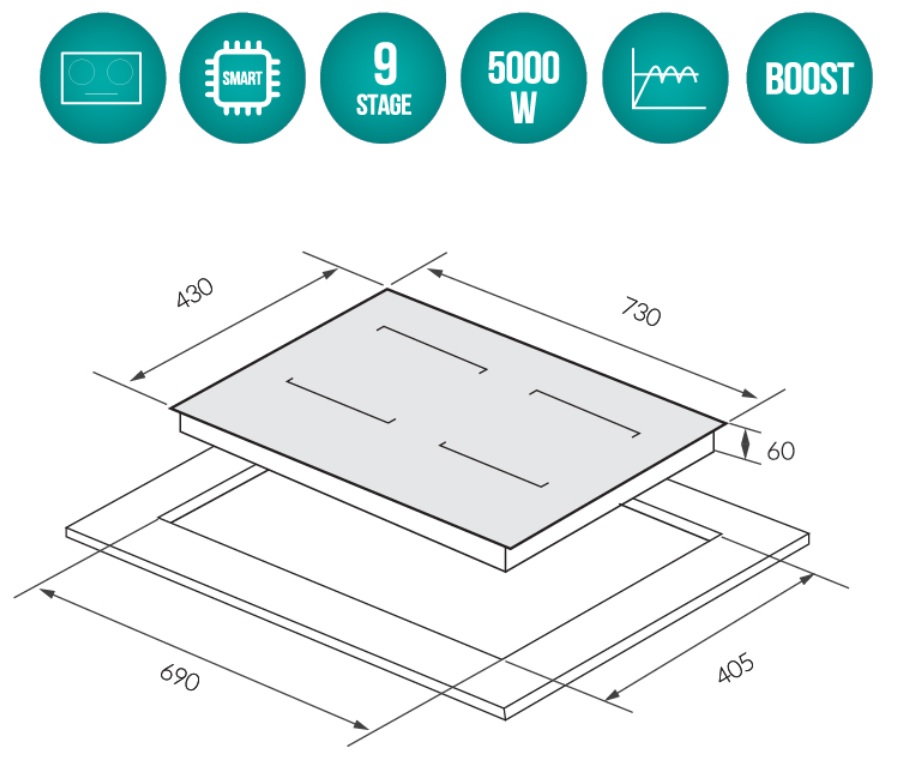 Bếp từ đôi GrandX GX IH615SE