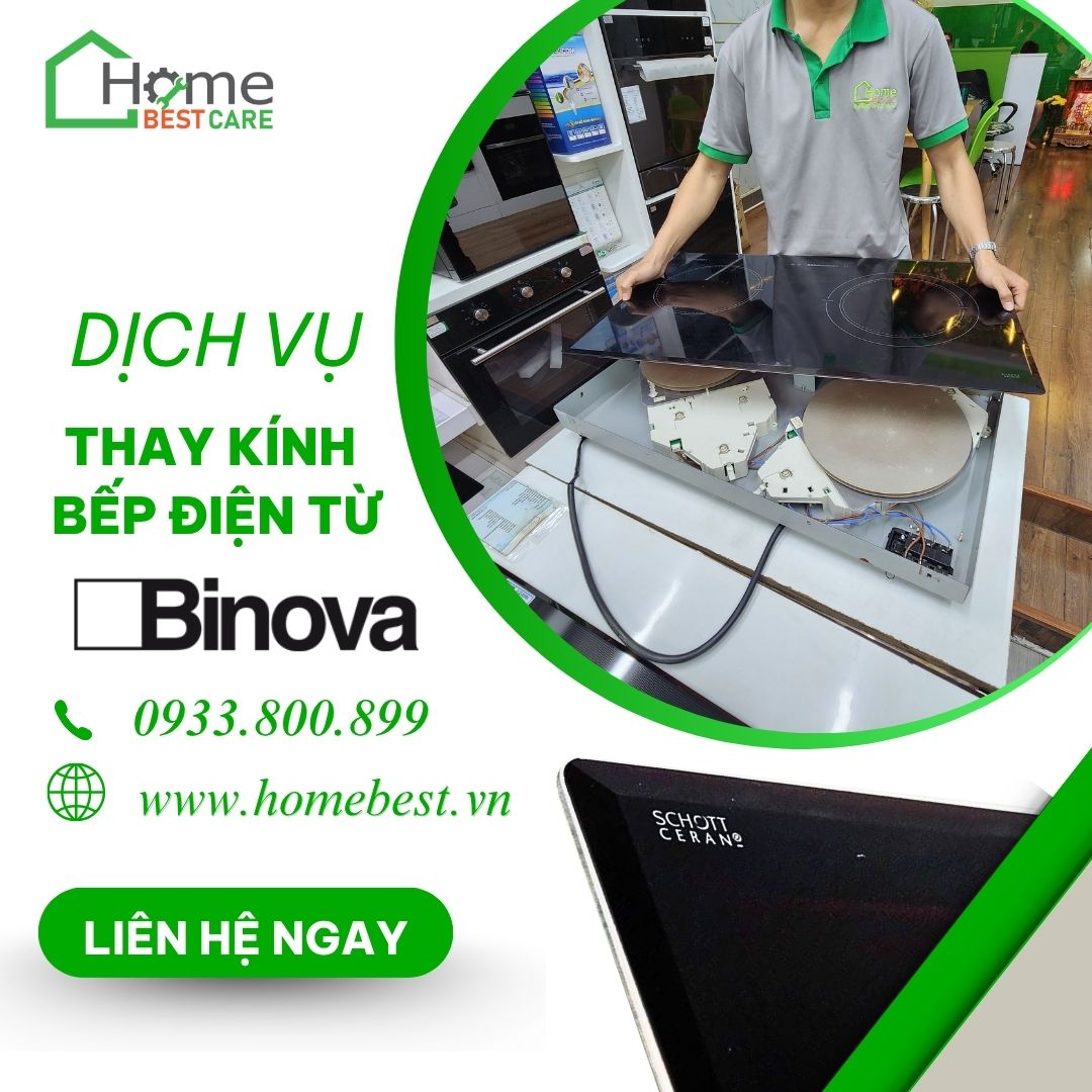 Thay mặt kính bếp điện từ Binova