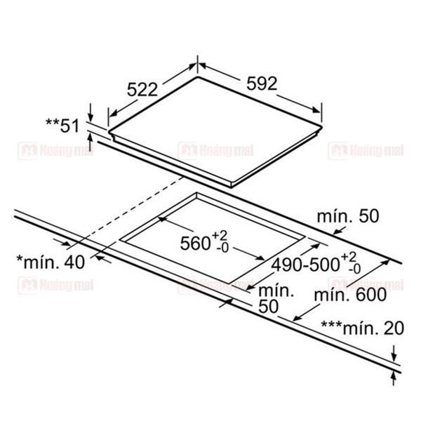 Bếp từ 3 vùng nấu Bosch PUC631BB2E