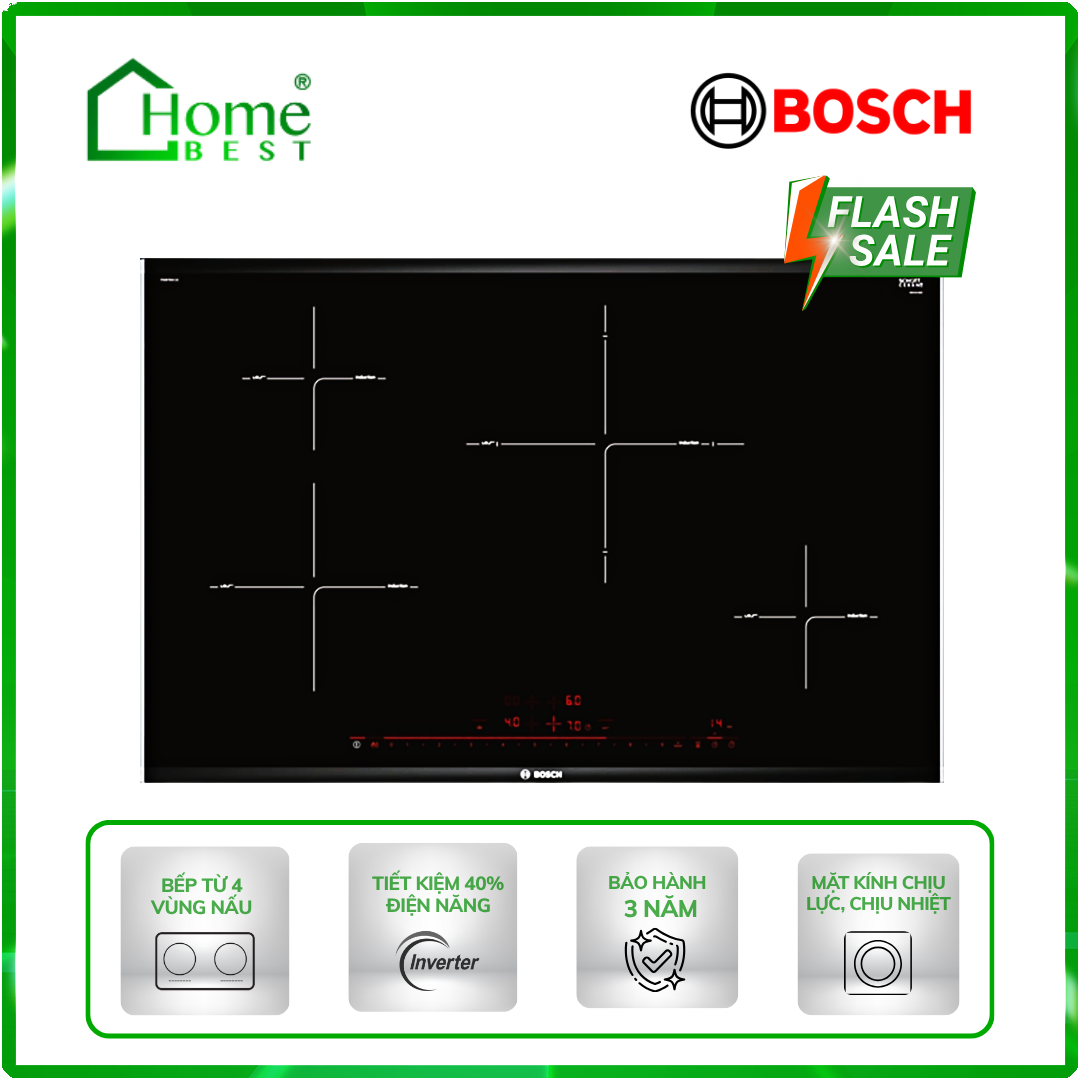 Bếp từ 4 vùng nấu Bosch PIE875DC1E