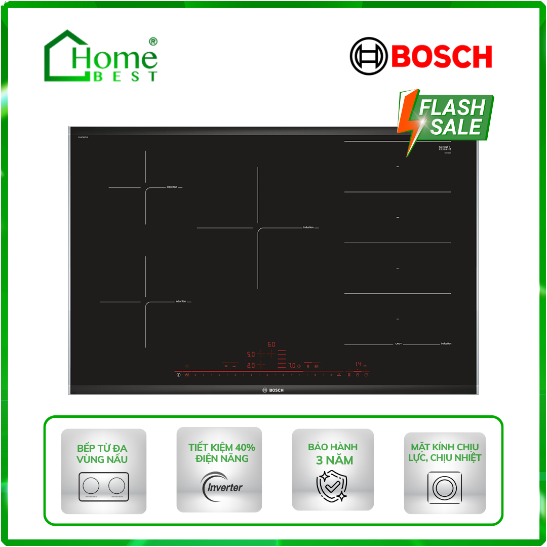 Bếp từ đa vùng nấu Bosch PXV875DC1E