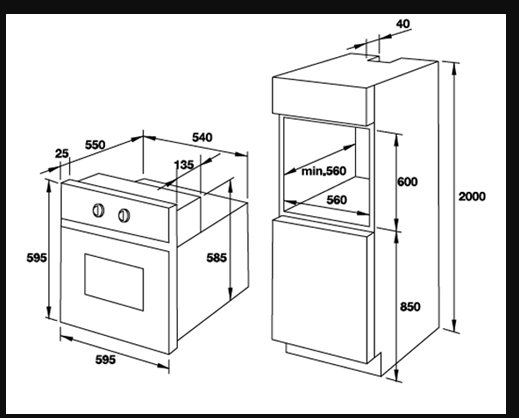 Lò nướng âm tủ Fagor 8H-185TCN A