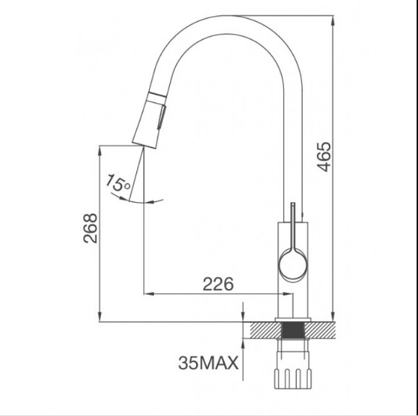 Vòi rửa inox dây rút Malloca K94C