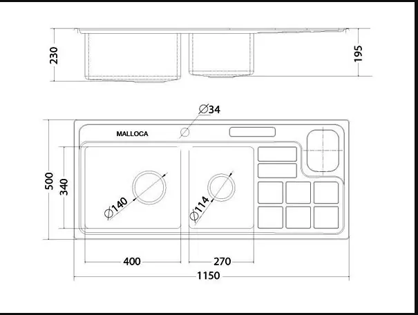 Chậu rửa inox Malloca MS 8817 N