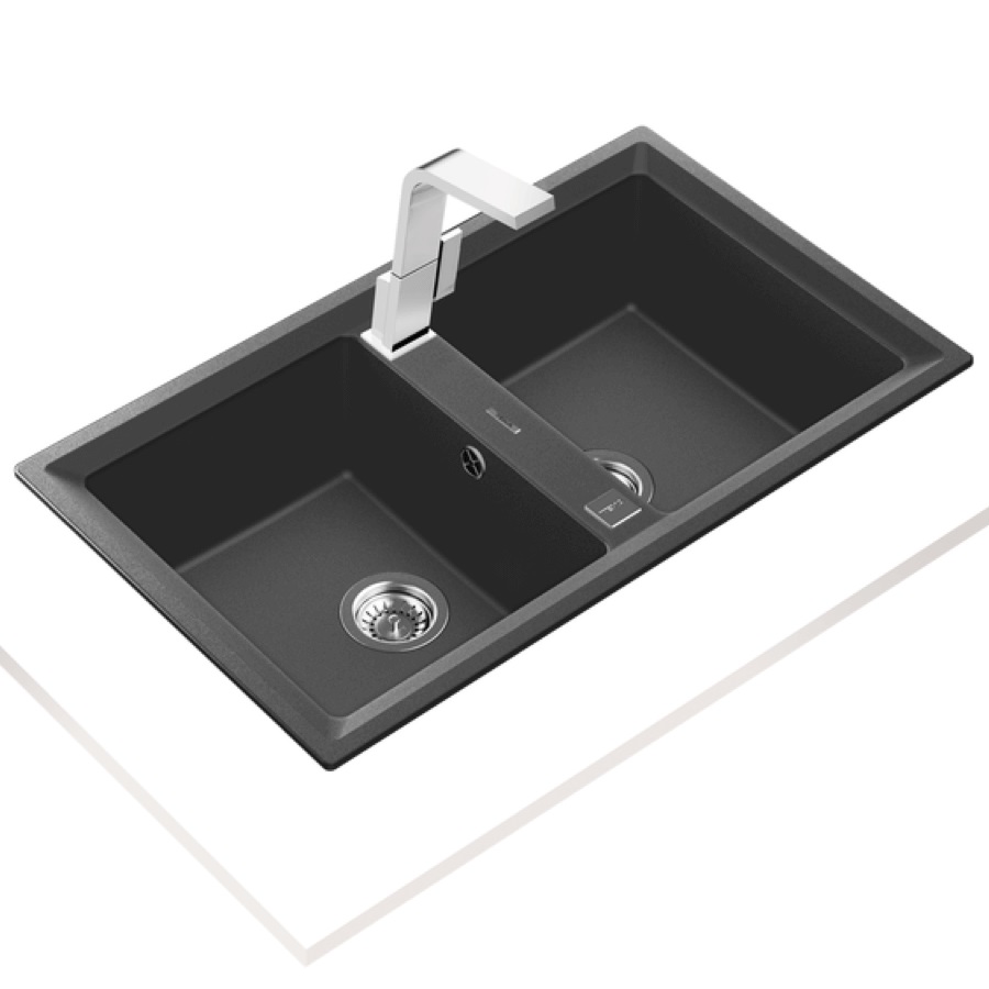 Chậu rửa đá 2 hộc Teka STONE 90B TG 2B (Darkgrey)