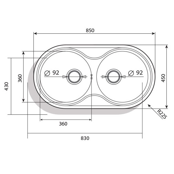 Chậu rửa 2 hộc Cata R-2