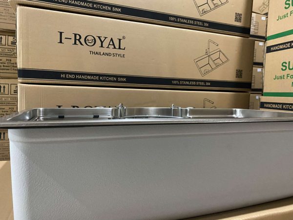 CHẬU RỬA CHÉN I-ROYAL INOX 304 DẬP NGUYÊN KHỐI CAO CẤP IR-7848D 304