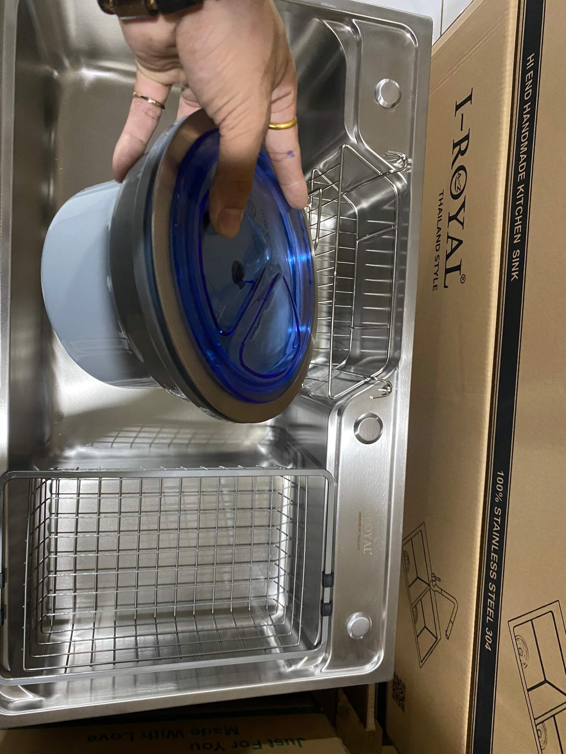 CHẬU RỬA CHÉN I-ROYAL 8048 1 HỘC INOX 304 DẬP IR-8048D 304