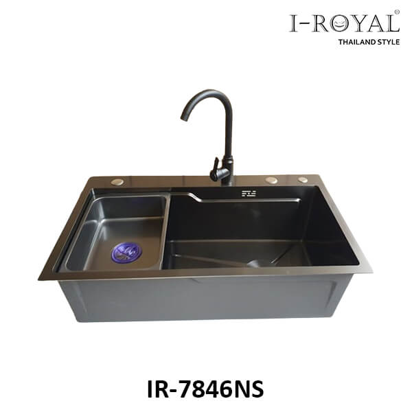 CHẬU RỬA CHÉN I-ROYAL INOX 1 HỘC MẠ NANO IR-7846NS