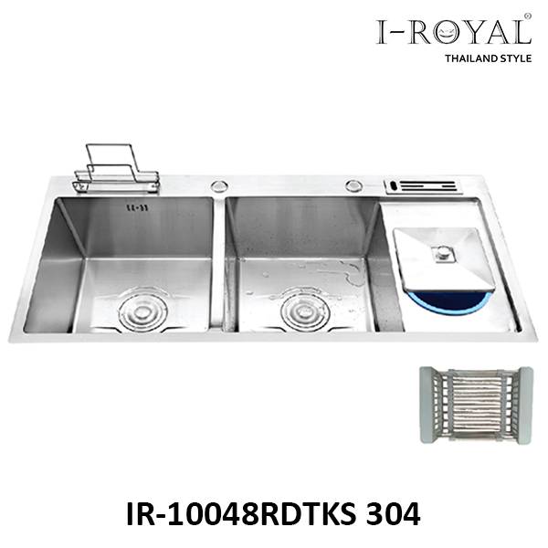 COMBO CHẬU RỬA CHÉN BÁT INOX 304 ĐÚC CAO CẤP IR-10048RDT-KS 304