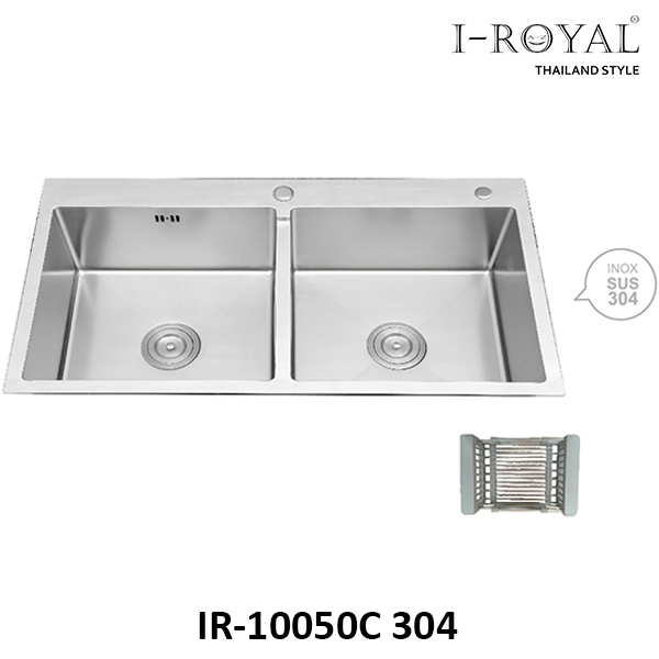 COMBO CHẬU RỬA CHÉN BÁT INOX 304 ĐÚC I-ROYAL IR-10050C 304