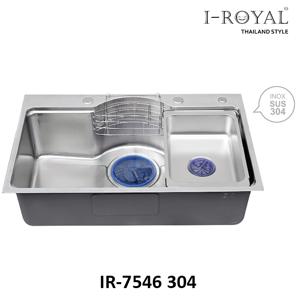 CHẬU RỬA CHÉN I-ROYAL 1 HỘC INOX  ĐÚC IR-7546 - 304
