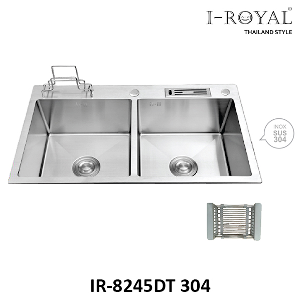 COMBO CHẬU RỬA CHÉN INOX 304 ĐÚC I-ROYAL IR-8245DT 304