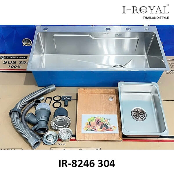 CHẬU RỬA CHÉN BÁT INOX 304 ĐÚC I-ROYAL IR-8246 304