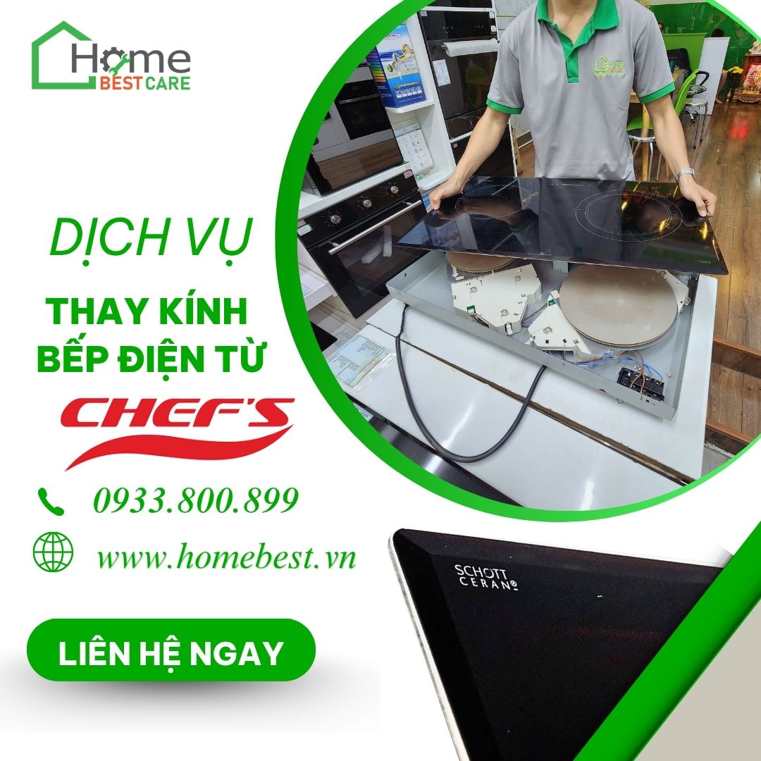 Thay mặt kính bếp điện từ Chefs