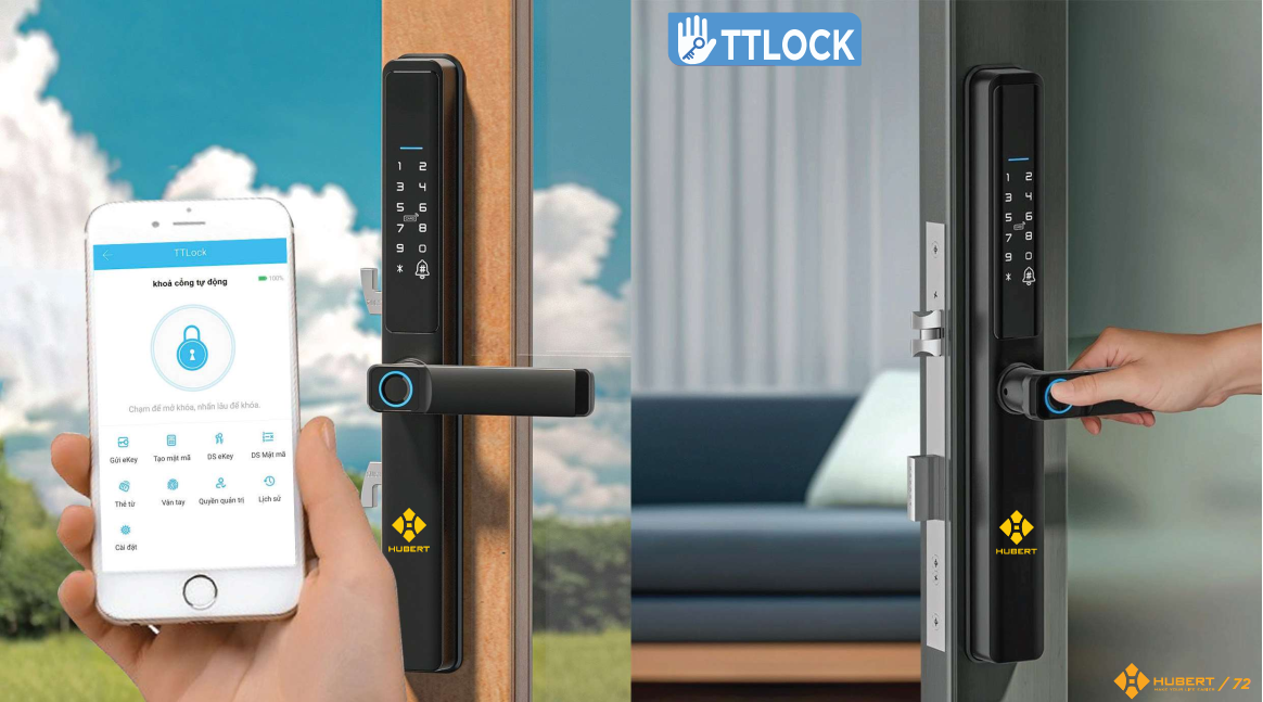 Khóa điện tử Hubert cửa nhôm HB CN21 BLACK