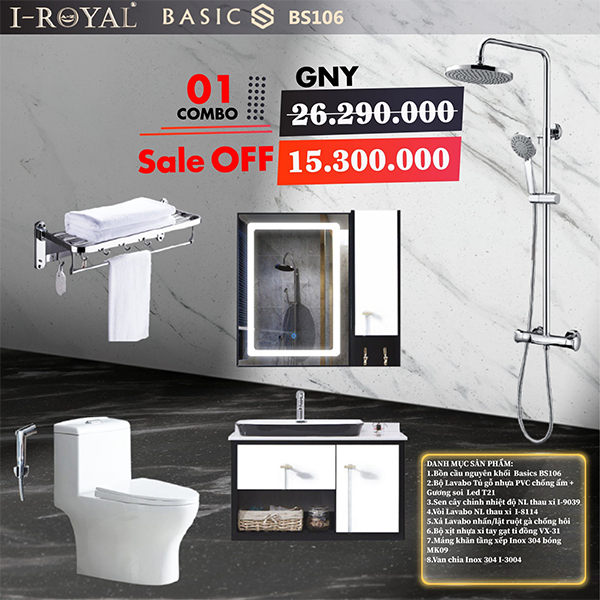 Combo thiết bị vệ sinh 8 món - Combo 01