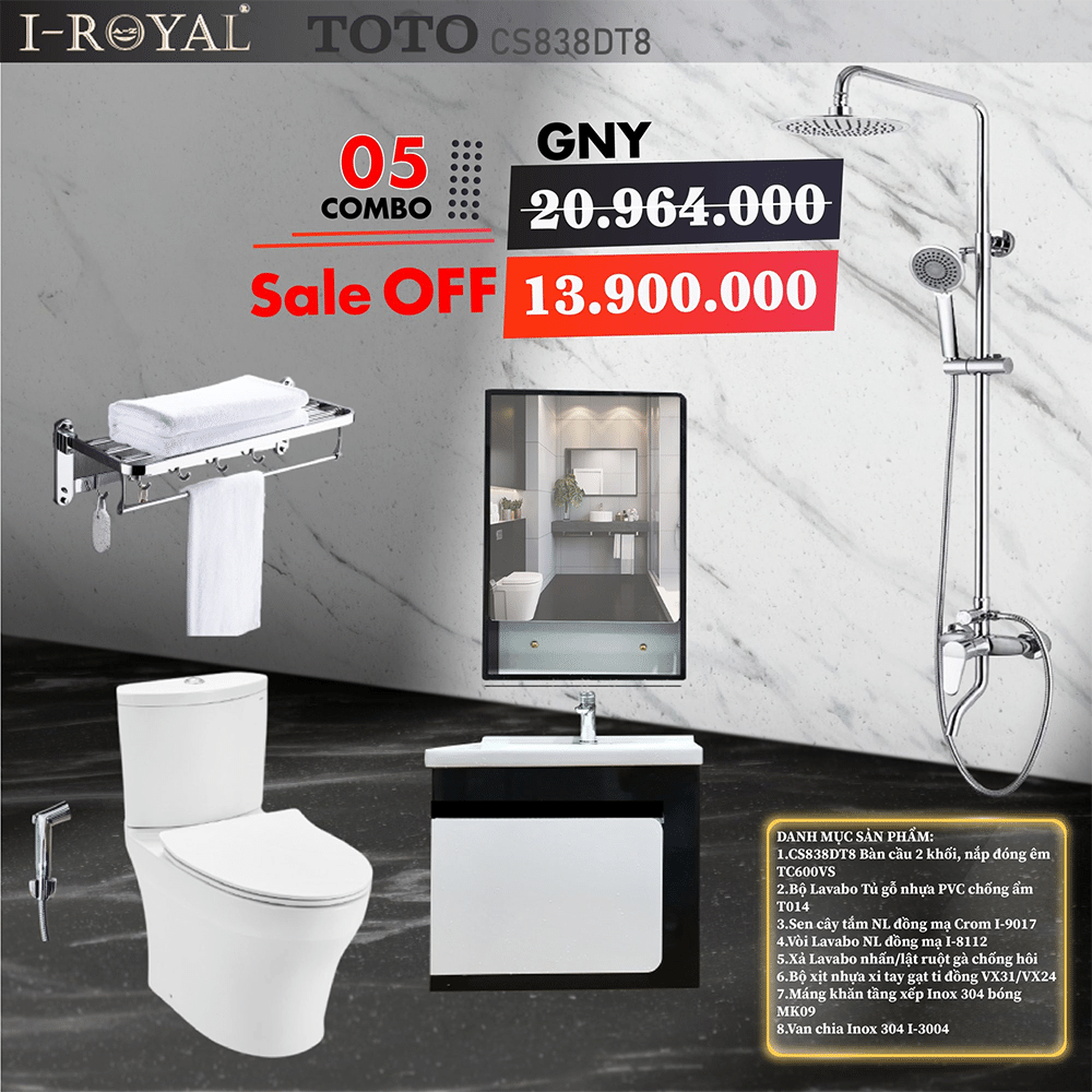 Combo thiết bị vệ sinh 8 món - Combo 05