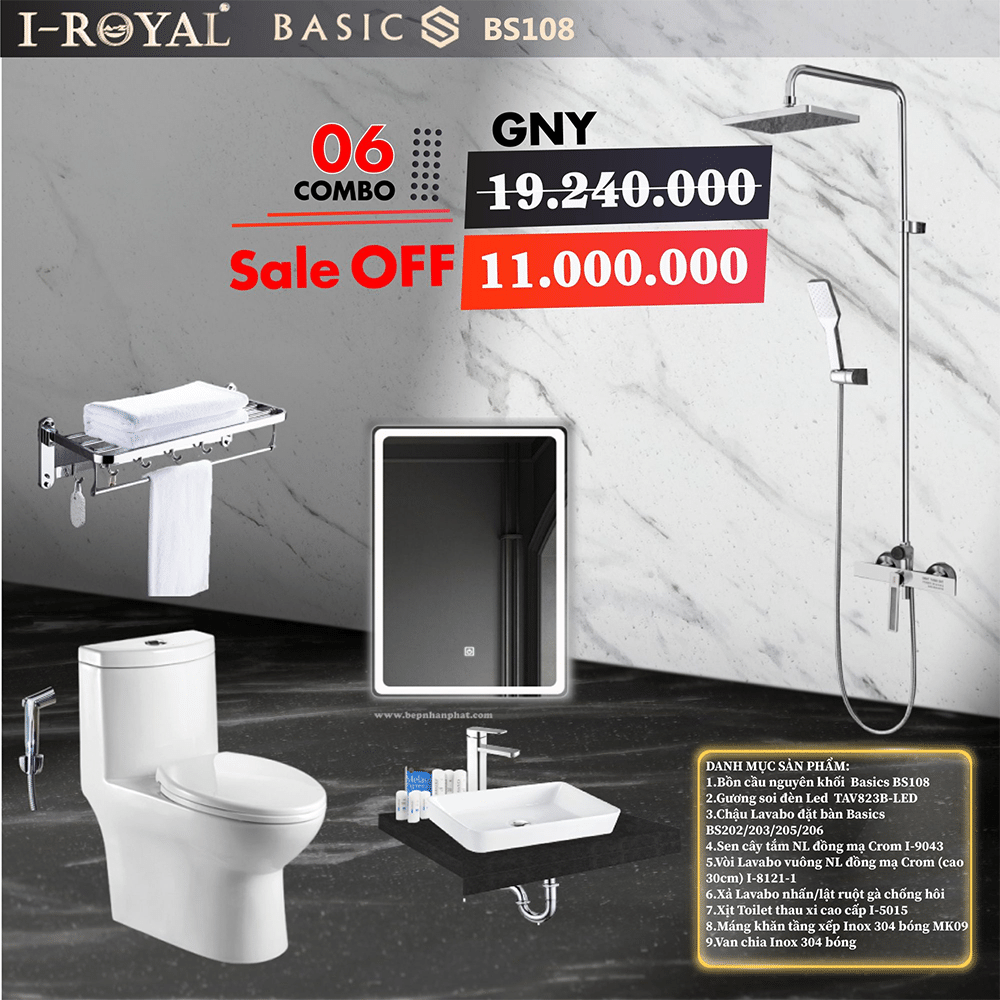 Combo thiết bị vệ sinh 9 món - Combo 06