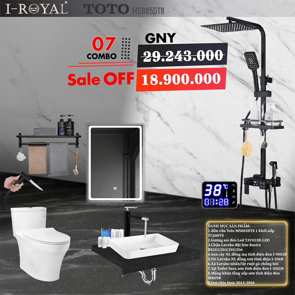 Combo thiết bị vệ sinh 9 món - Combo 07