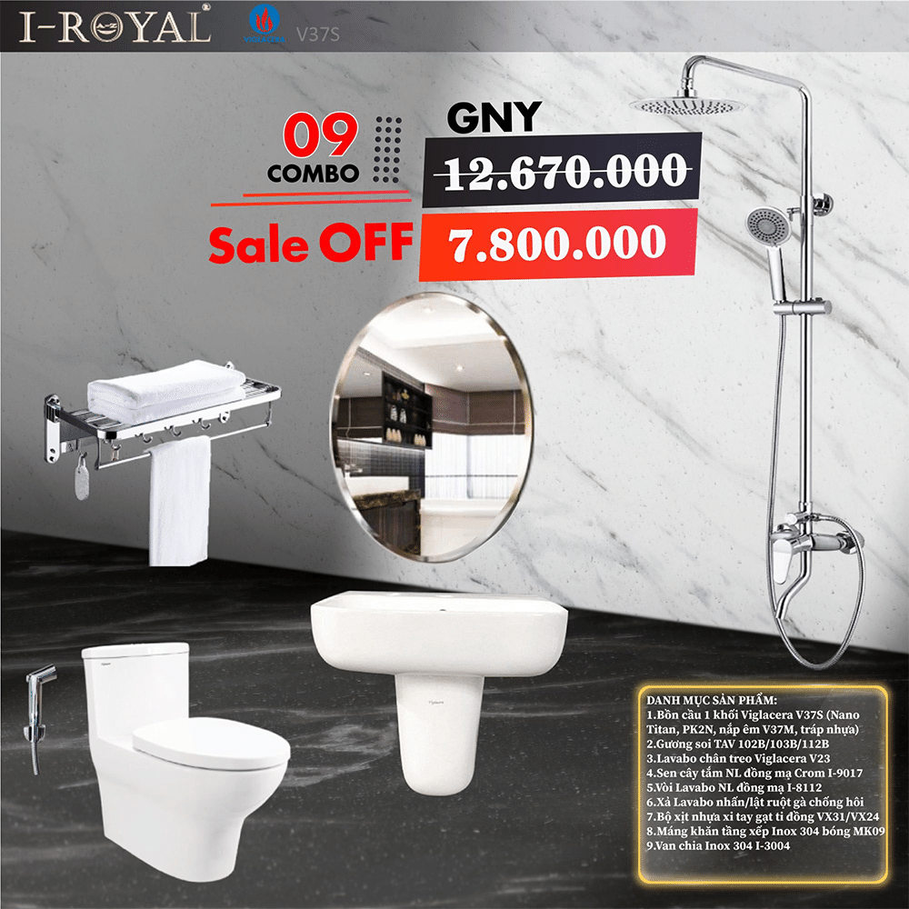 Combo thiết bị vệ sinh 9 món - Combo 09