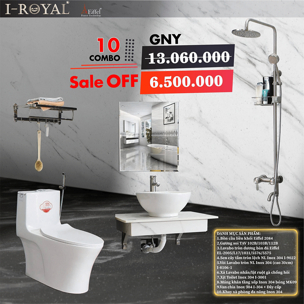 Combo thiết bị vệ sinh 10 món - Combo 10