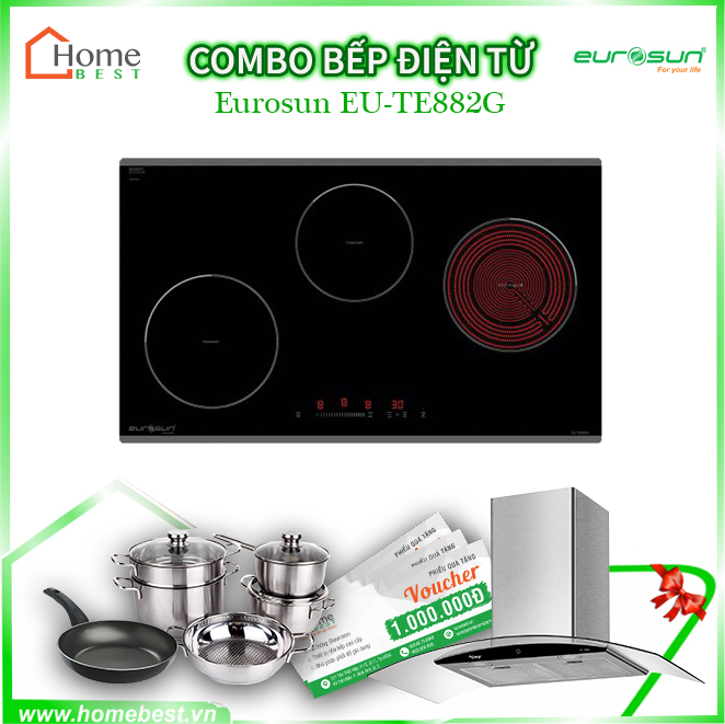 (Combo) Bếp từ kết hợp hồng ngoại Eurosun EU-TE882G