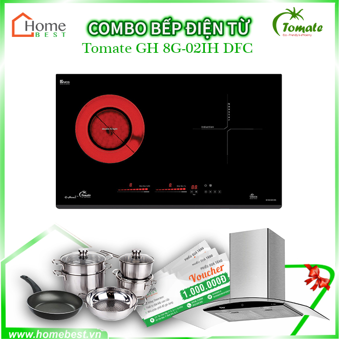 (Combo) Bếp từ kết hợp hồng ngoại Tomate GH 8G-02IH DFC
