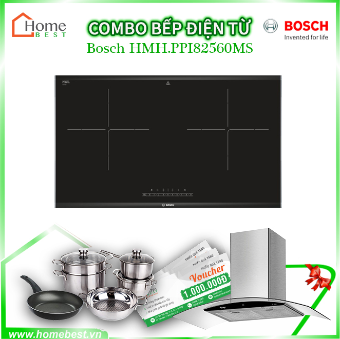(Combo) Bếp điện từ đôi Bosch HMH.PPI82560MS