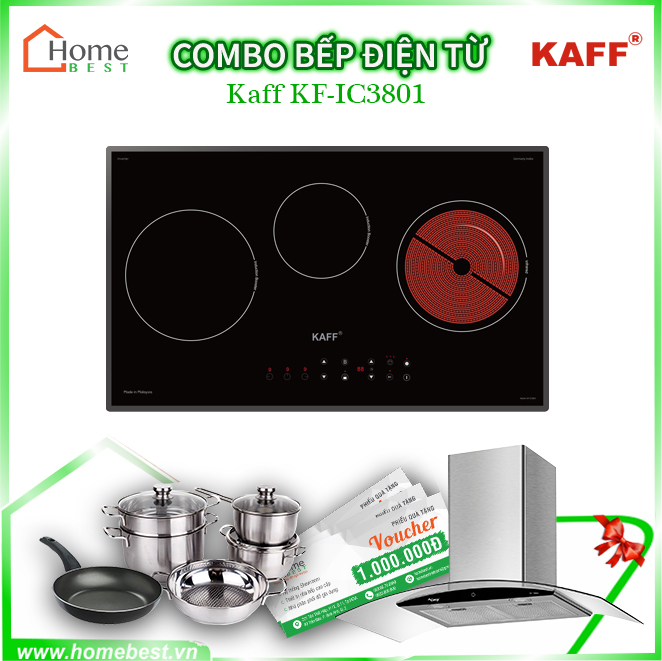 (Combo) Bếp từ kết hợp hồng ngoại Kaff KF-IC3801
