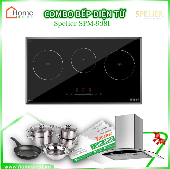 (Combo) Bếp từ 3 vùng nấu Spelier SPM-938I Plus