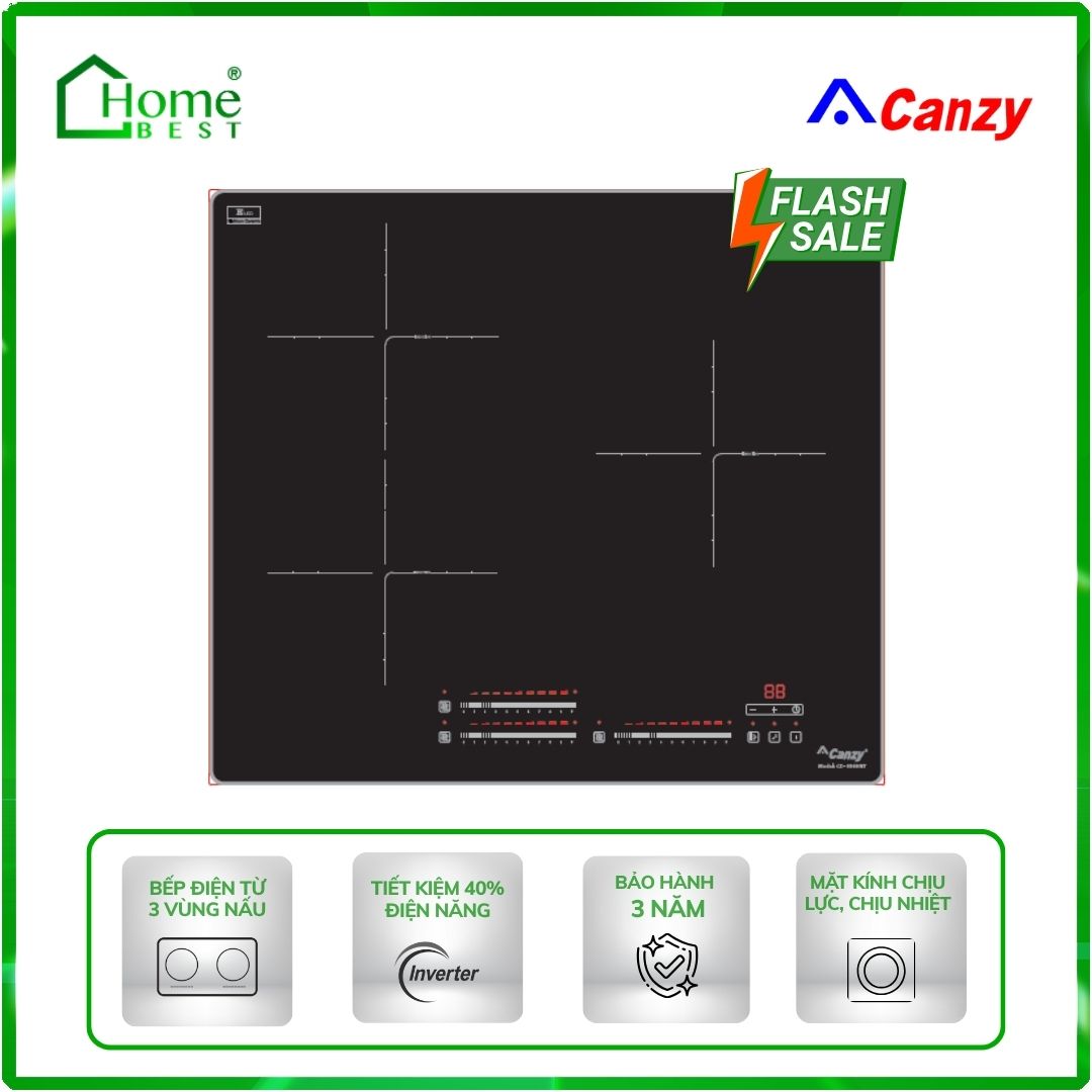 Bếp từ 3 vùng nấu Canzy CZ-656HNT