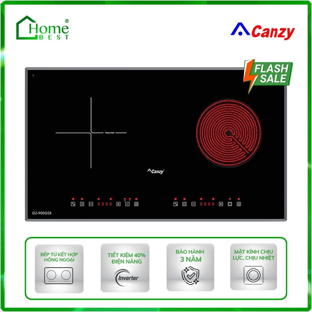 Bếp từ kết hợp hồng ngoại Canzy CZ-900GEB