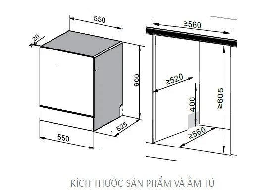 Máy rửa chén bát độc lập Canzy CZ WQP892