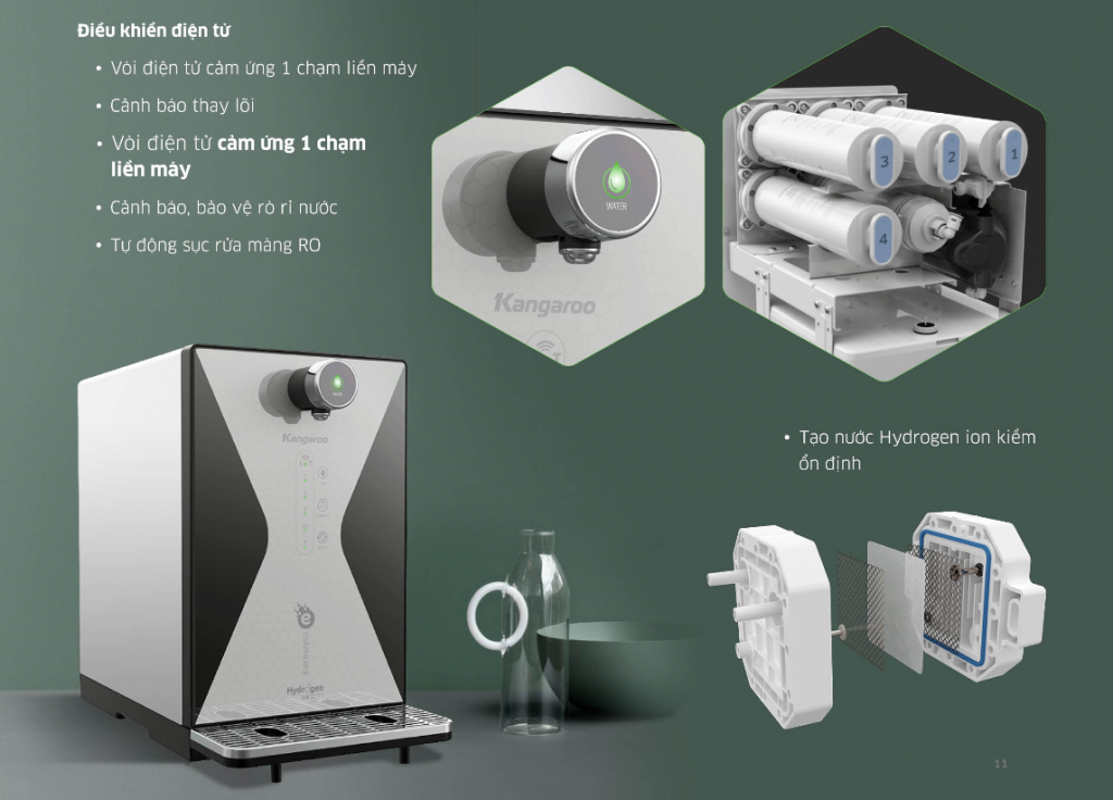 Máy lọc nước Kangaroo Hydrogen ion kiềm KG100MED