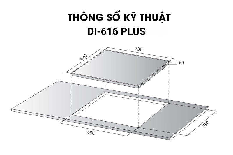 Bếp từ đôi Kocher DI-616 Plus