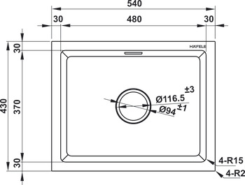 Chậu rửa đá Hafele HS22-GEN1S60S - 577.25.300