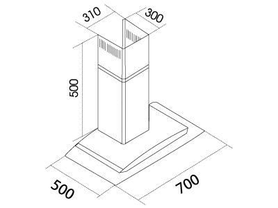 Máy hút khói, hút mùi kính cong Dmestik TL 4270 DMK