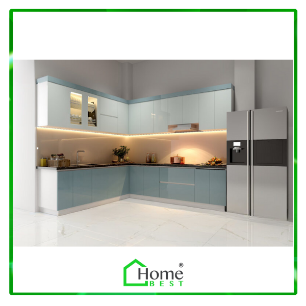 Tủ bếp nhựa phủ Acrylic bóng gương