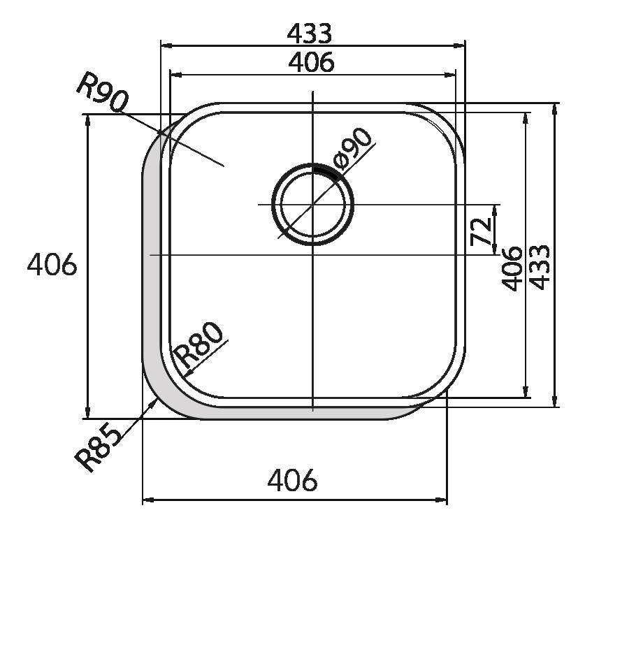 Chậu rửa 1 hộc Cata CB 40-40 INOX/A UNIT