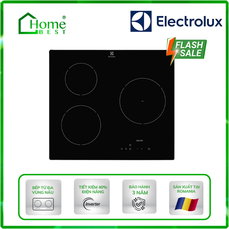 Bếp từ 3 vùng nấu Electrolux E6203IOK