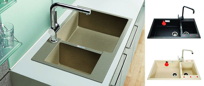 Bồn rửa bằng đá nhân tạo Enigma N200 ENC2-18/Champagne Vàng kem