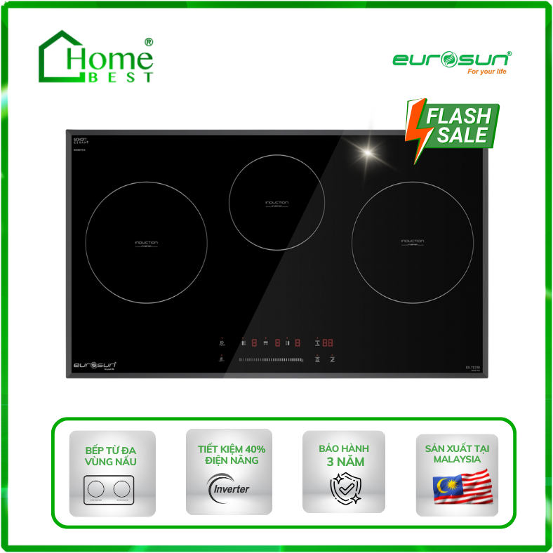 Bếp từ 3 vùng nấu Eurosun EU-T318