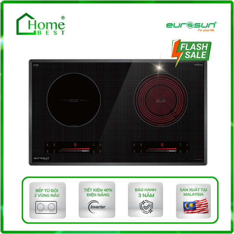 Bếp từ kết hợp hồng ngoại Eurosun EU-TE226Max