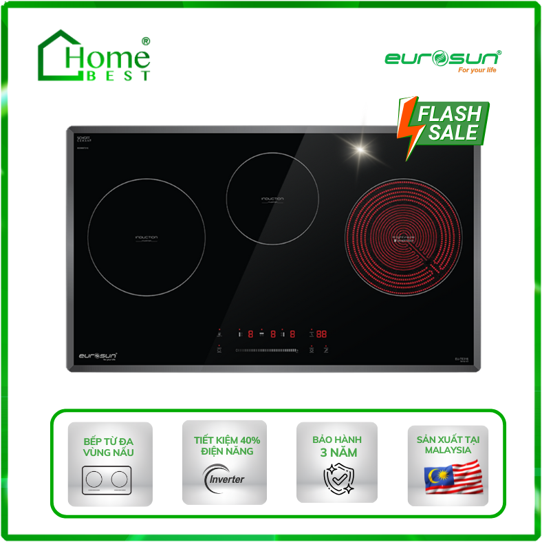 Bếp từ kết hợp hồng ngoại Eurosun EU-TE316